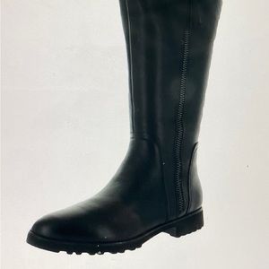 Naturalizer Womens Gael Black Wide Calf Nubuck Tall Riding Boots Size 8.5